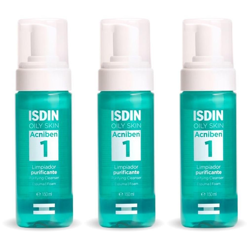 ISDIN Acniben Purifying Cleanser 1 Mousse Viso Leggera Detergente Pelle Grassa Tendenza Acneica