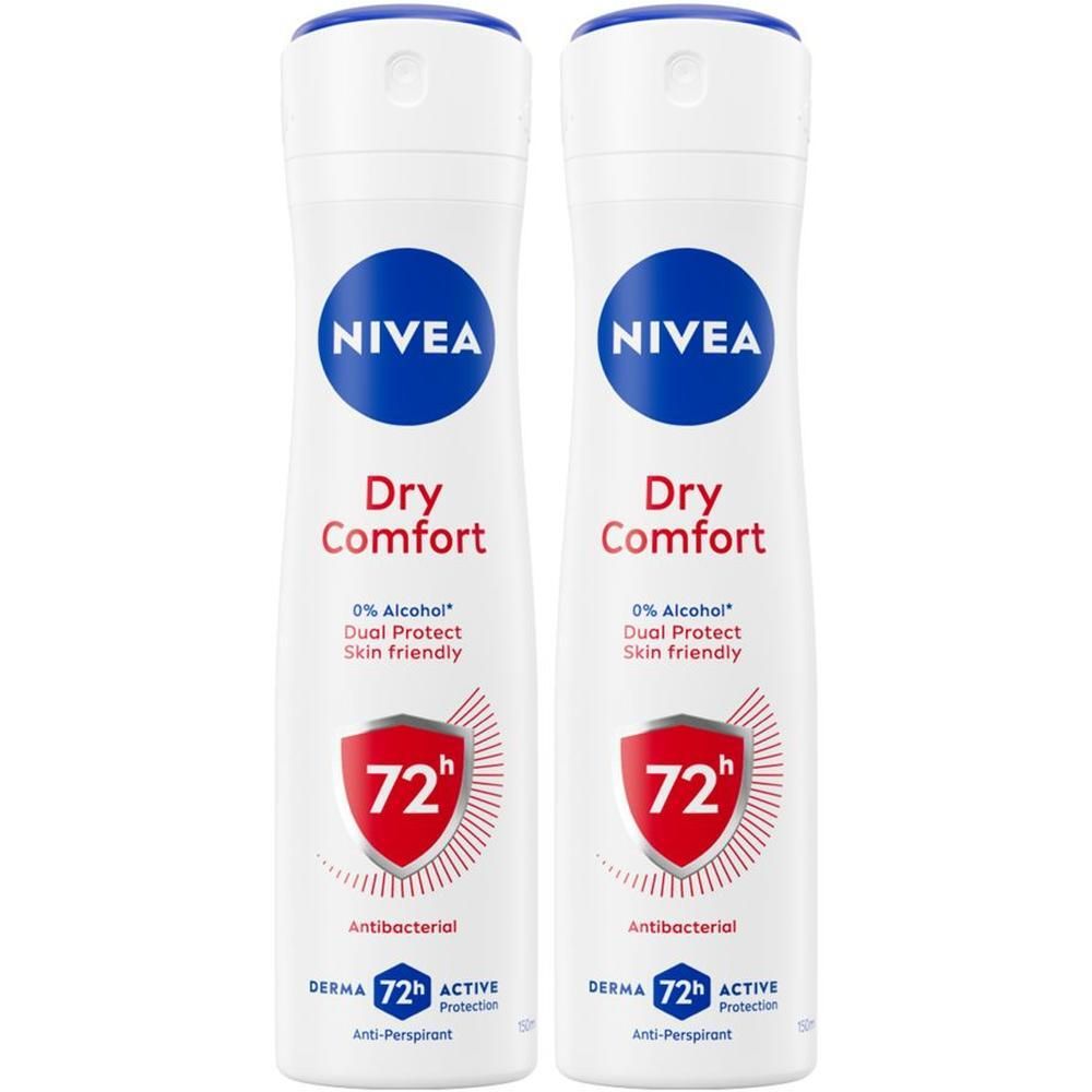 Nivea Deodorante Spray Dry Comfort 150 ml, Deodorante donna antitraspirante per 72h testato