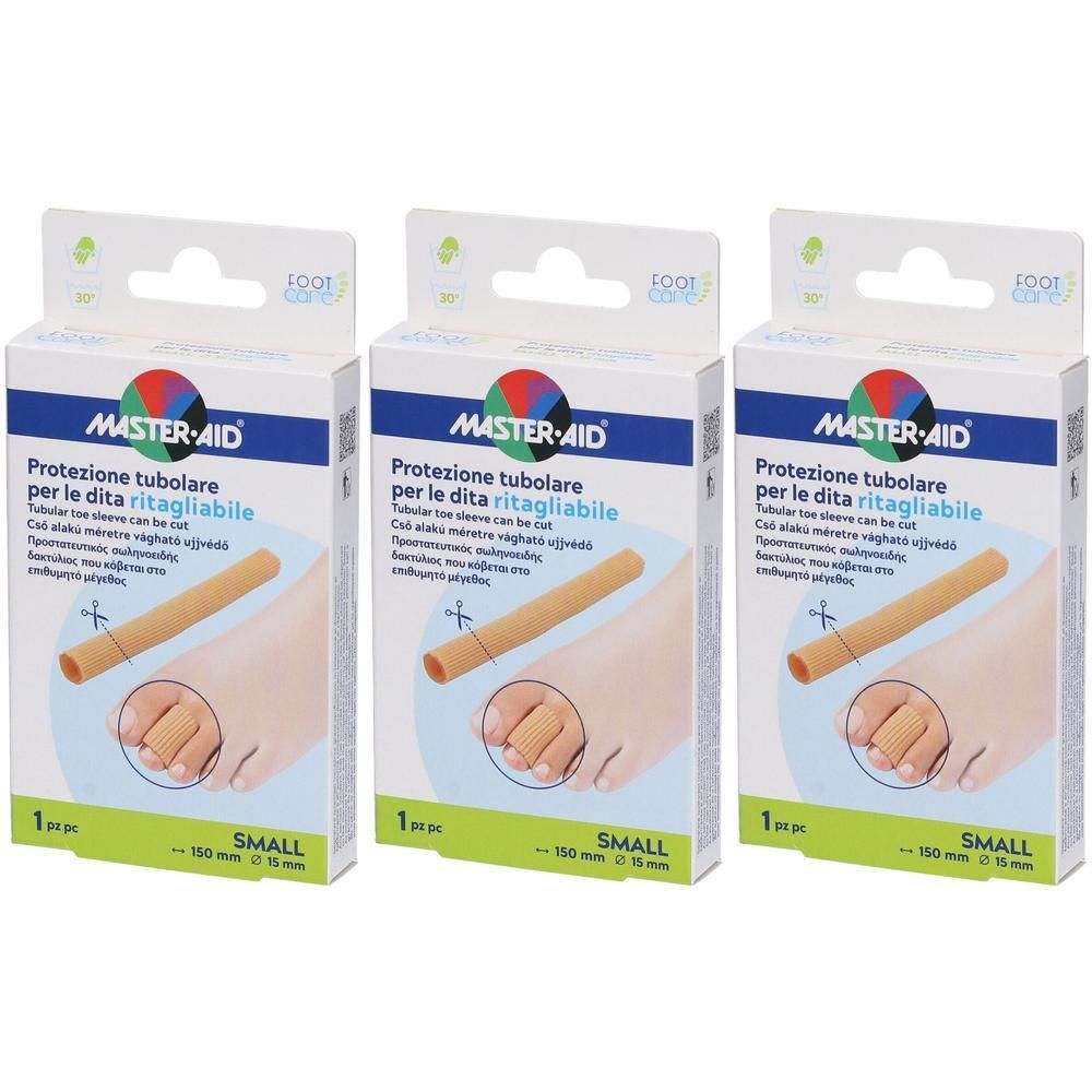 Tre confezioni di protezione tubolare Master-Aid per dita, ritagliabile, Small.
