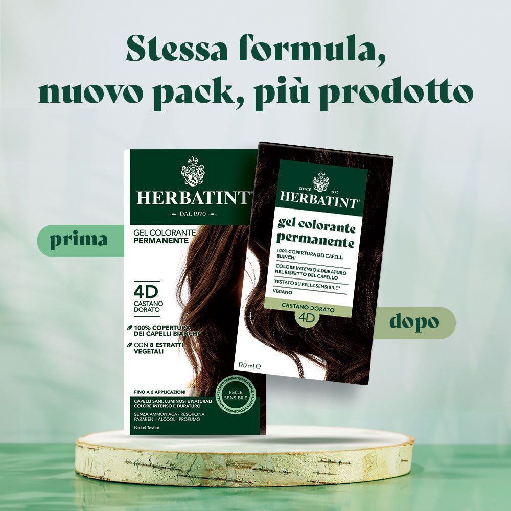 Herbatint Gel Colorante Permanente Colore 4D Castano Dorato