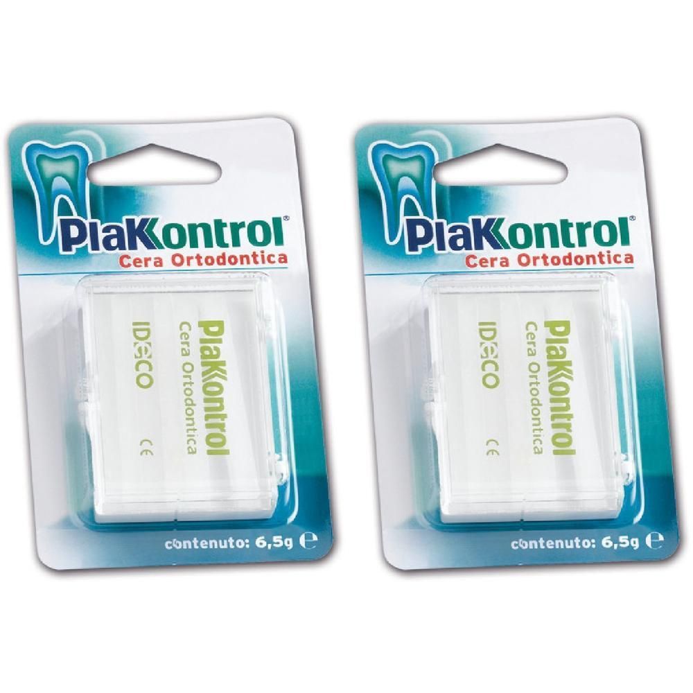 Due confezioni di PlakKontrol Cera Ortodontica, cera ortodontica.