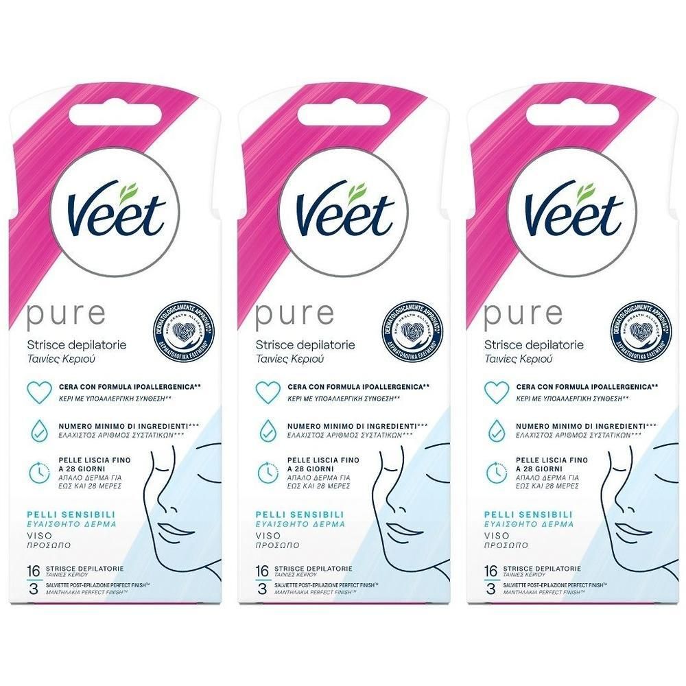Veet Pure Strisce Depilatorie Viso