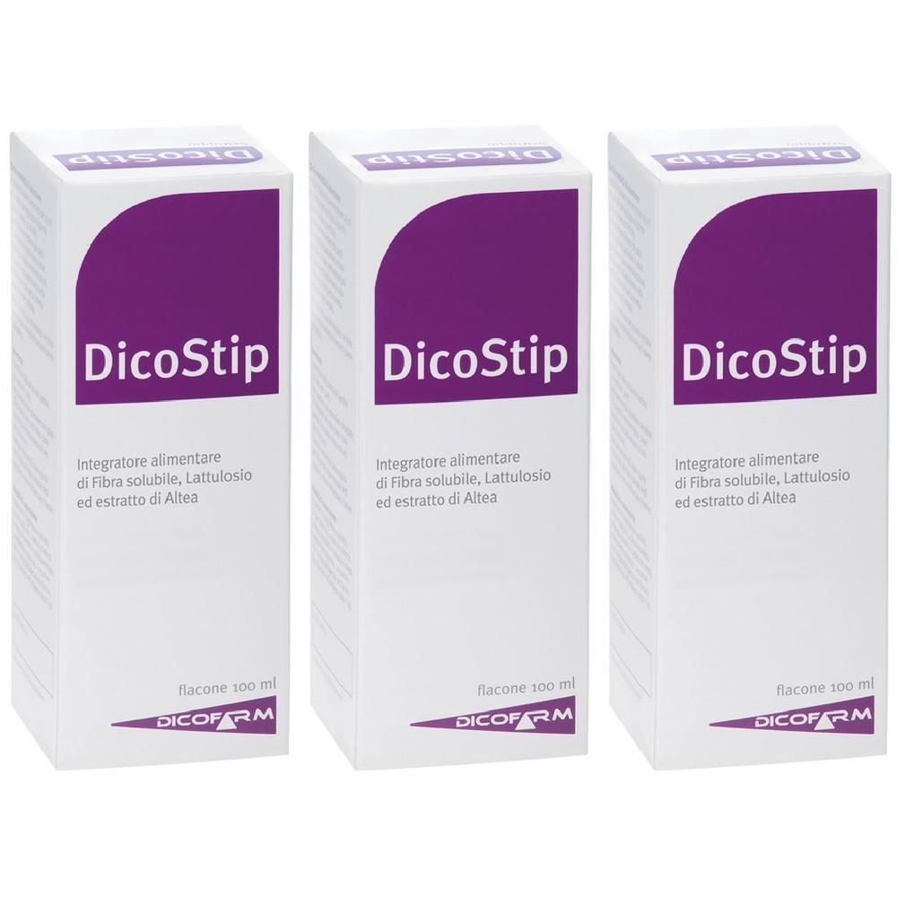 Tre confezioni di DicoStip, integratore alimentare, 100 ml per flacone.