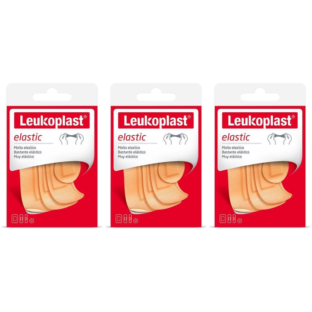Tre confezioni di cerotti Leukoplast Elastic.