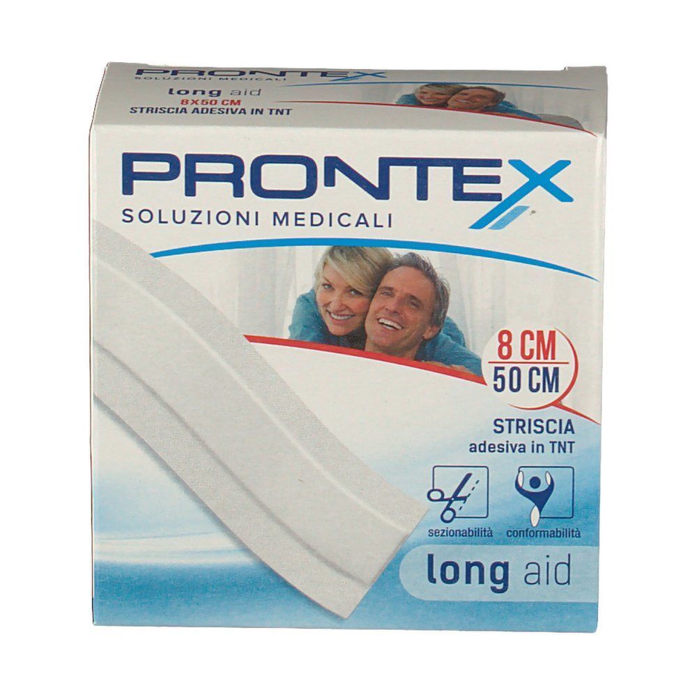 Nastro adesivo Prontex Long Aid in TNT, 8 cm x 50 cm.