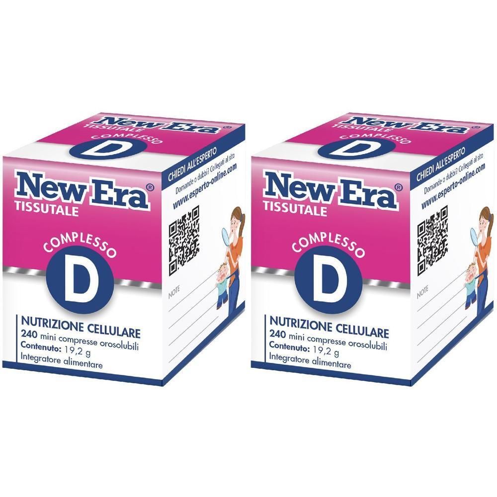 Due confezioni di "Complesso D" New Era, integratore alimentare, 240 compresse per confezione.
