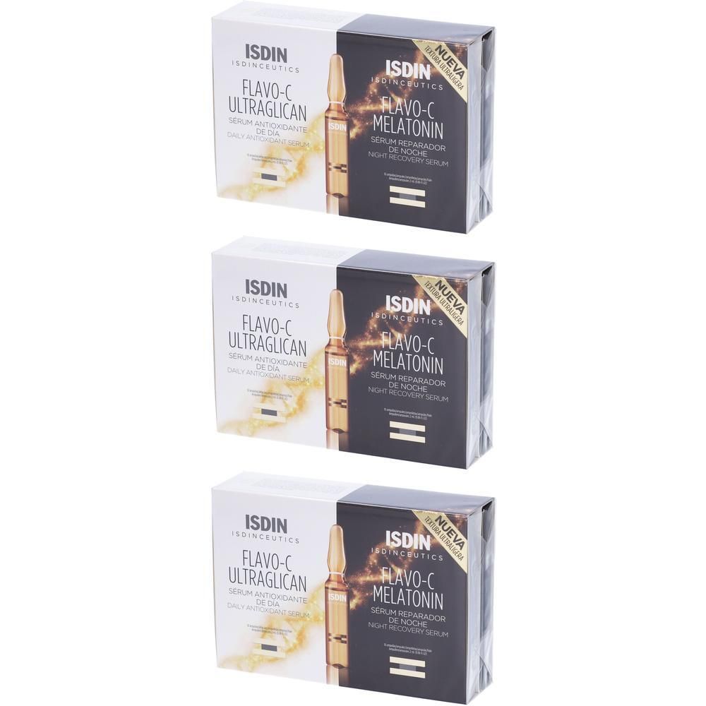 ISDIN Isdinceutics Day & Night Flavo-C Melatonin & Ultraglican Antiossidante Giorno Riparatore Notturno