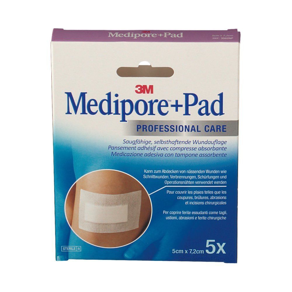 Medipore+Pad 5 cm x 7,2 cm