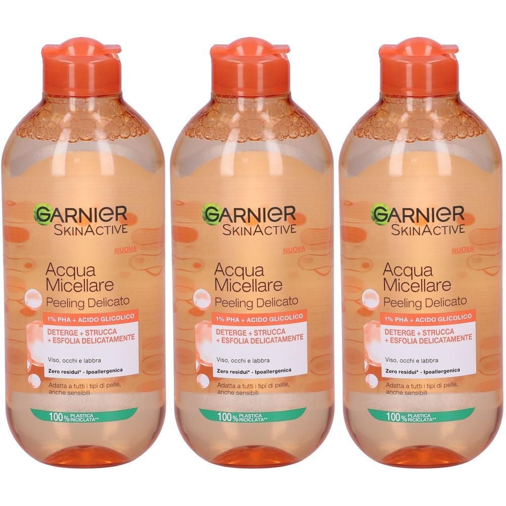 Garnier Skinactive Acqua Micellare Peeling Delicato 1% PHA + Acido Glicolico, 400ml