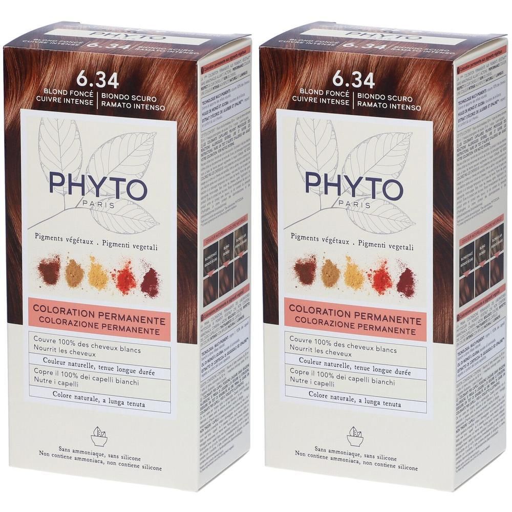 Phyto Color Kit 6,34 Biondo Scuro Ramato 1 Latte + 1 Crema + 1 Maschera