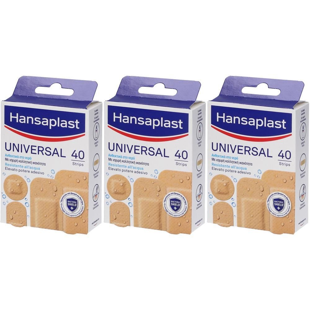 Hansaplast Cerotti Universal, Impermeabili e traspiranti per tutte le ferite, 40 pezzi in 4 formati