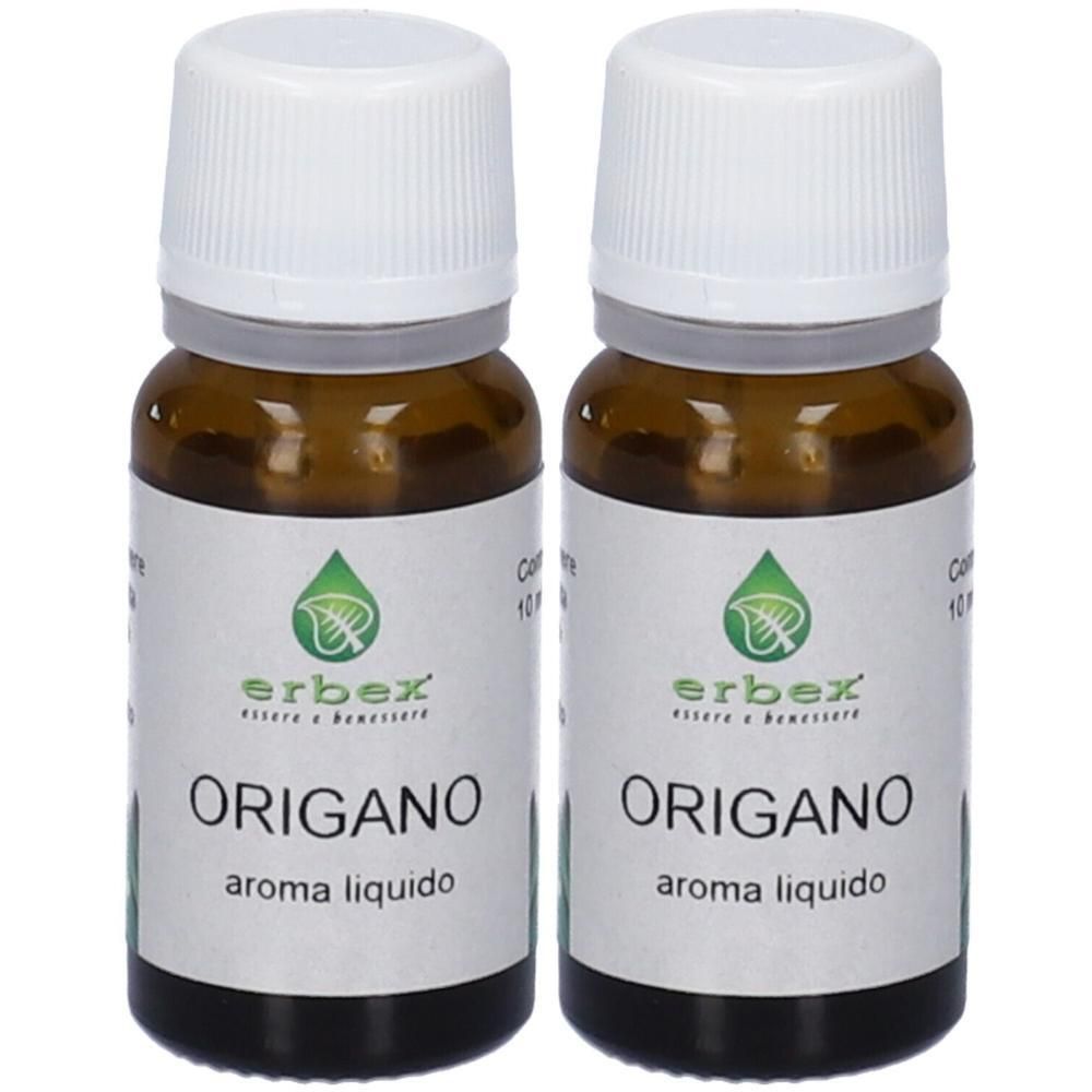 Due flaconi di Origano Aroma Liquido Erbez.