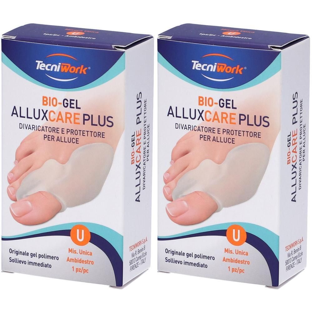Due confezioni di Alluxcare Plus Divaricatore e protettore per alluce in bio-gel. Per l'alluce.