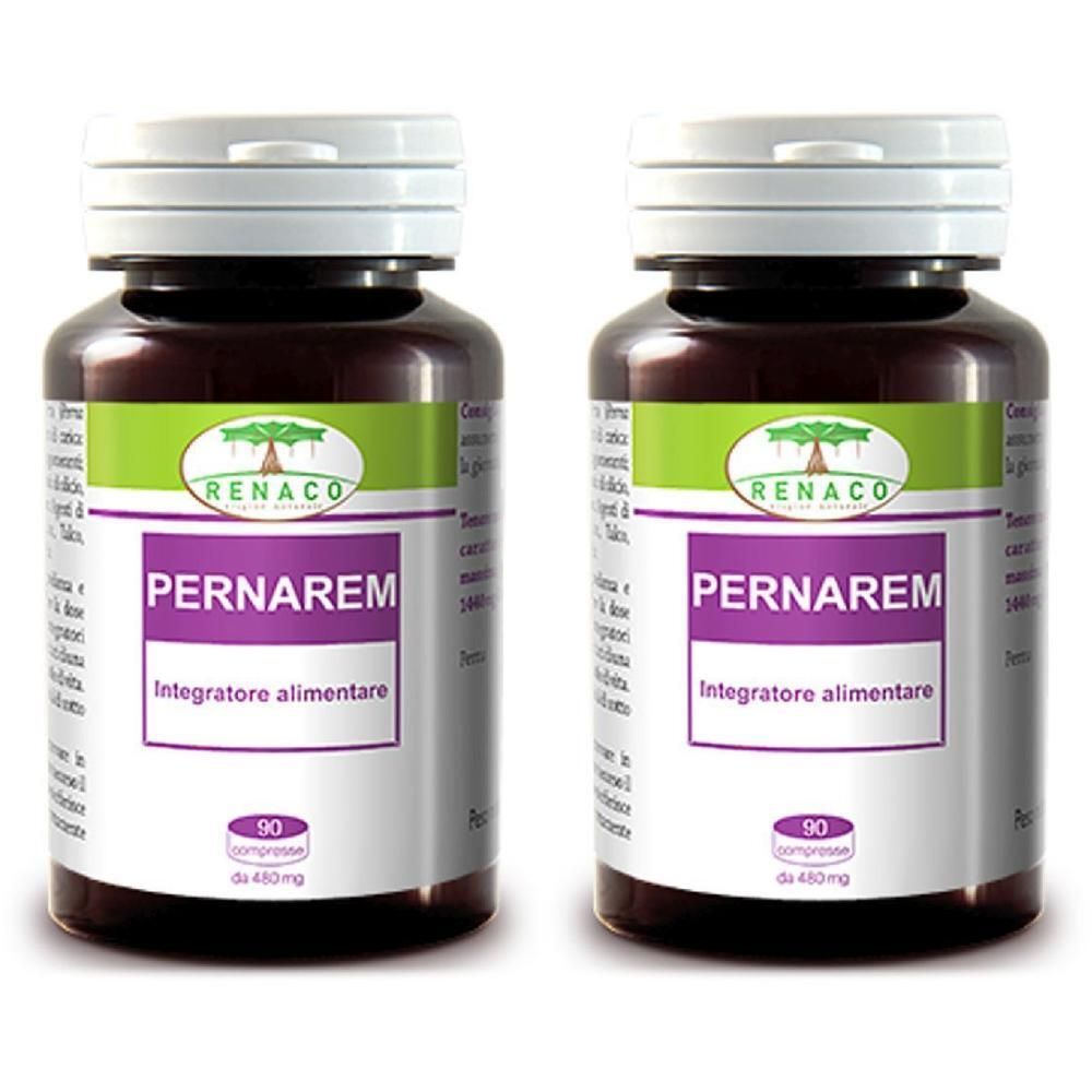 Due flaconi di Pernarem, integratore alimentare, 90 compresse per flacone.