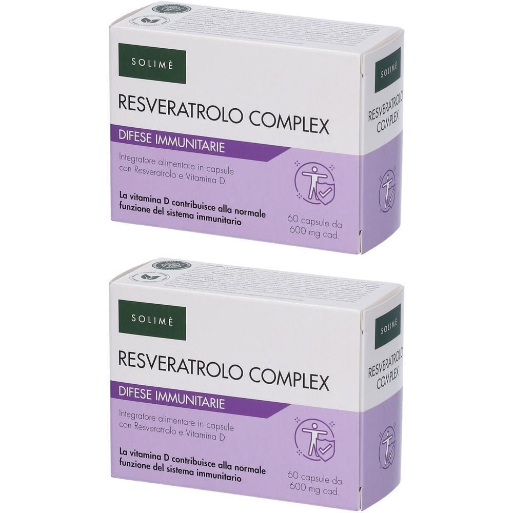 Due confezioni di Solim Resveratrolo Complex, 60 capsule.
