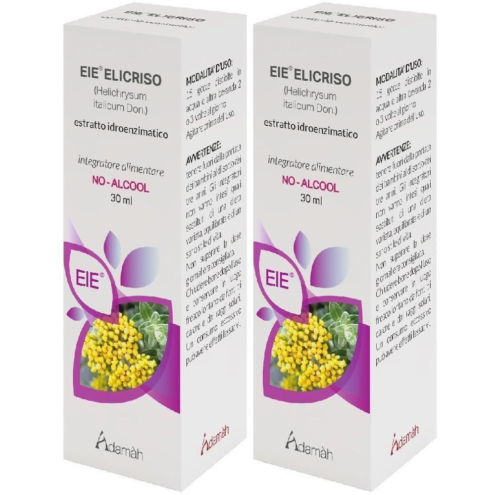 Due confezioni di Gocce EIE Elicriso, 30ml, senza alcol. Estratto idroenzimatico di Helichrysum italicum.