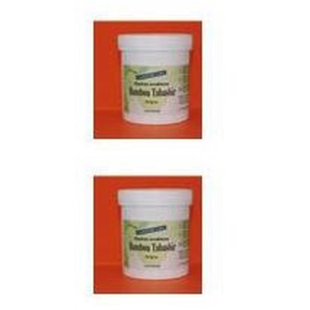 Due contenitori bianchi con etichetta Bambu Tabashir.