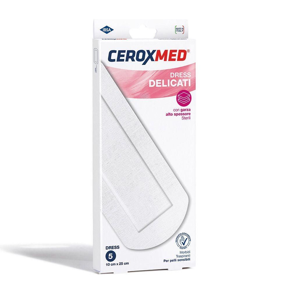 Ceroxmed Dress Delicati, medicazione 10x25 cm, con garza alto spessore, sterile.