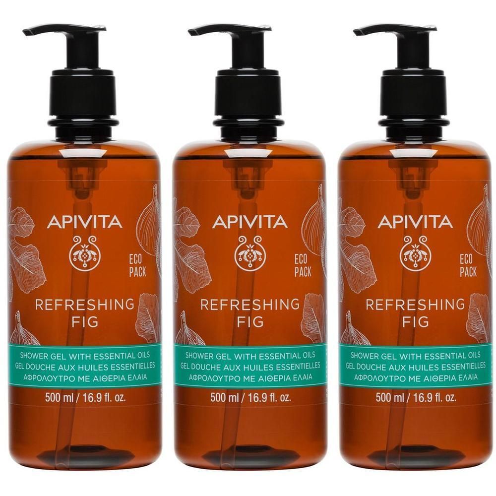 Apivita ReFreshing Fig Gel doccia delicato con Fico e Propoli, bagnoschiuma idratante corpo