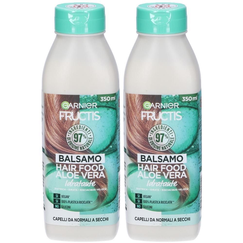 Garnier Balsamo Idratante Fructis Hair Food, Balsamo idratante all'aloe per capelli disidratati, 350 ml