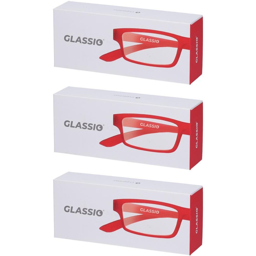 Occhiali da Lettura Glassio Cupertino Colore Rosso Gradazione +3,5