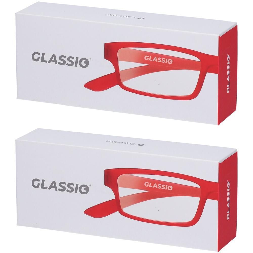 Occhiali da Lettura Glassio Cupertino Colore Rosso Gradazione +3,5