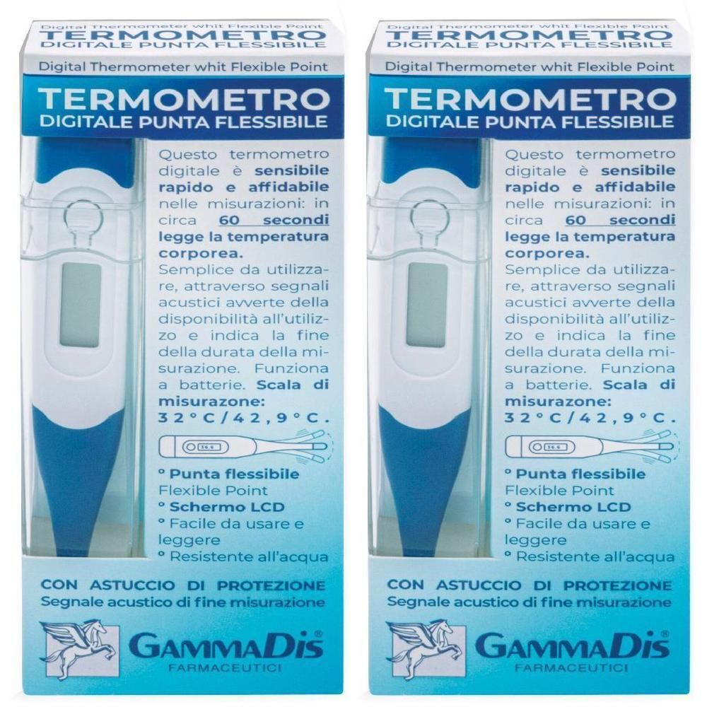 Termometro digitale a punta flessibile con astuccio protettivo. Schermo LCD, resistente all'acqua.