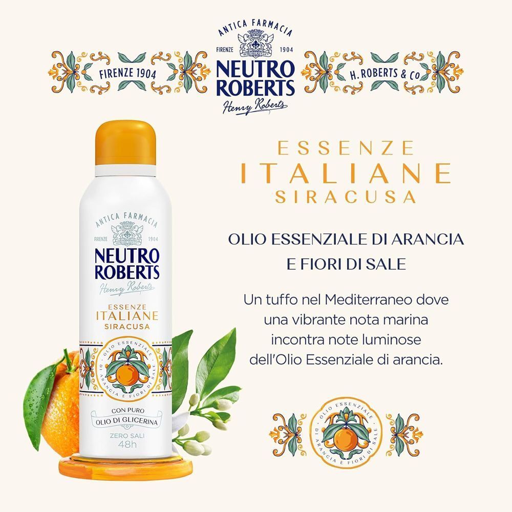 NEUTRO ROBERTS ESSENZE ITALIANE DEODORANTE SPRAY SIRACUSA 200ml