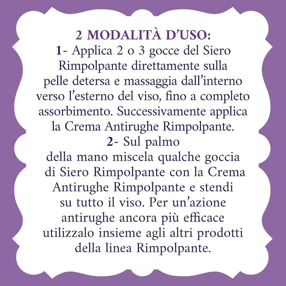 Modalità d'uso per Acqua alle Rose Siero Rimpolpante: siero viso e crema antirughe.