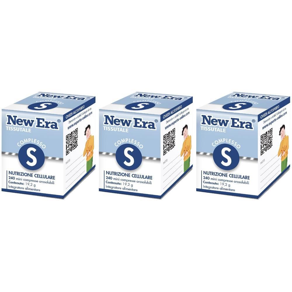 Tre confezioni di New Era Tissutale Integratore Alimentare, Complesso S, Nutrizione cellulare.