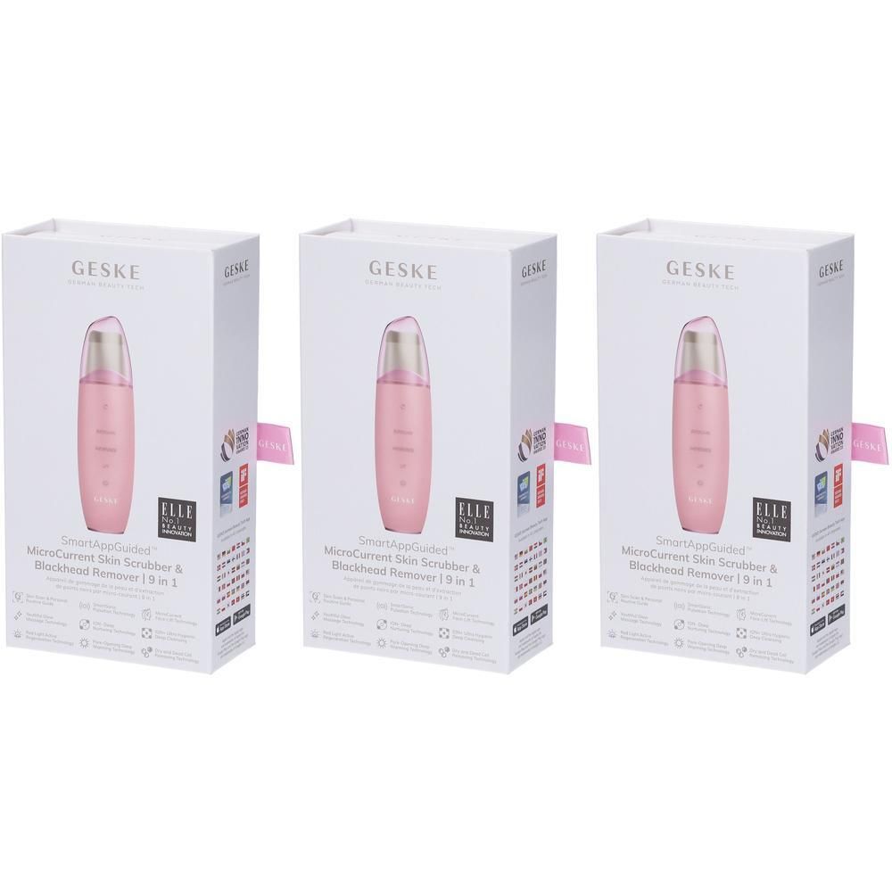 GESKE MicroCurrent Skin Scrubber & Blackhead Remover | 9 In 1 Rosa