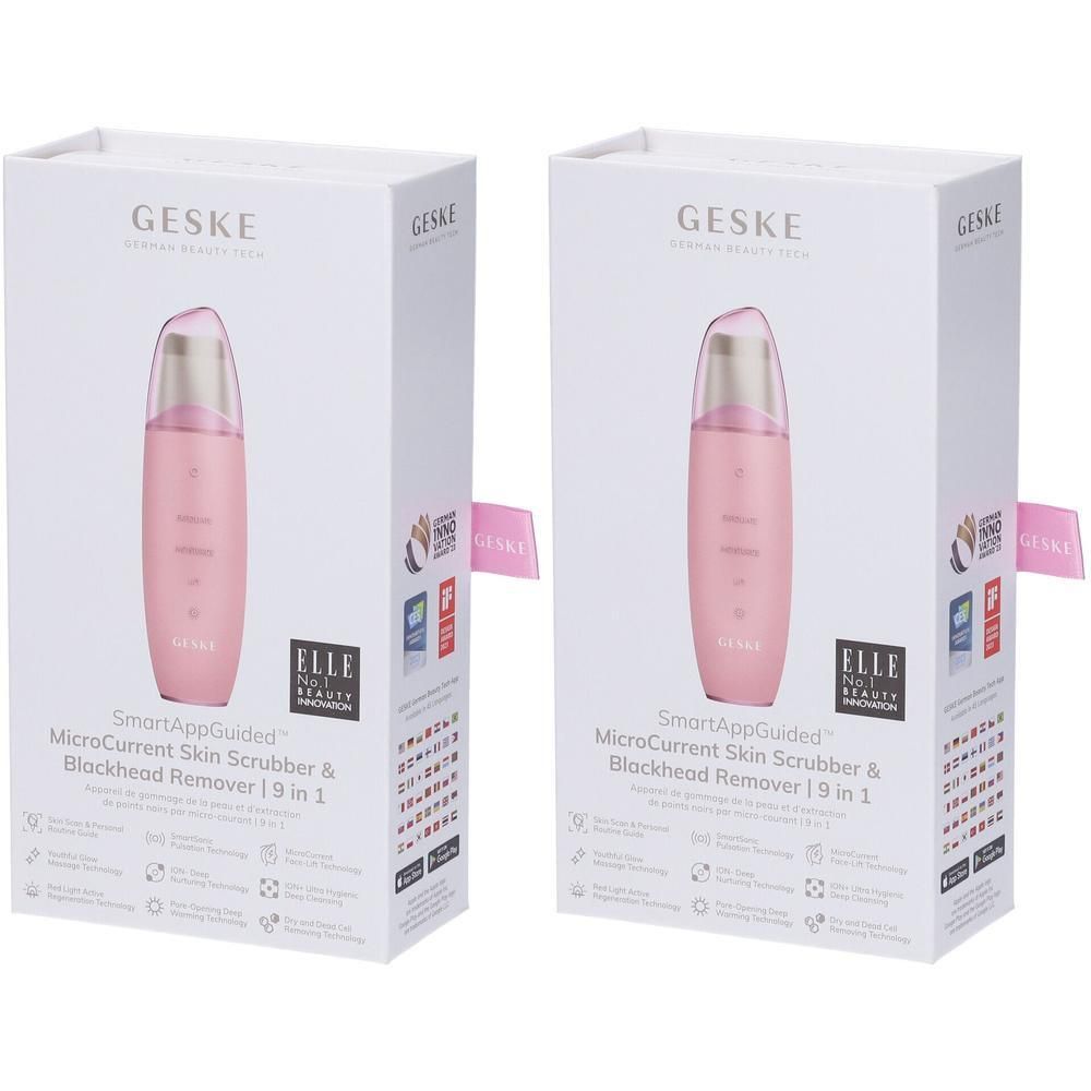 GESKE MicroCurrent Skin Scrubber & Blackhead Remover | 9 In 1 Rosa