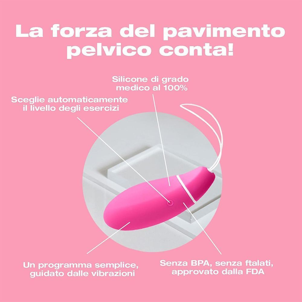 Allenatore Kegel rosa in silicone medicale, senza BPA.