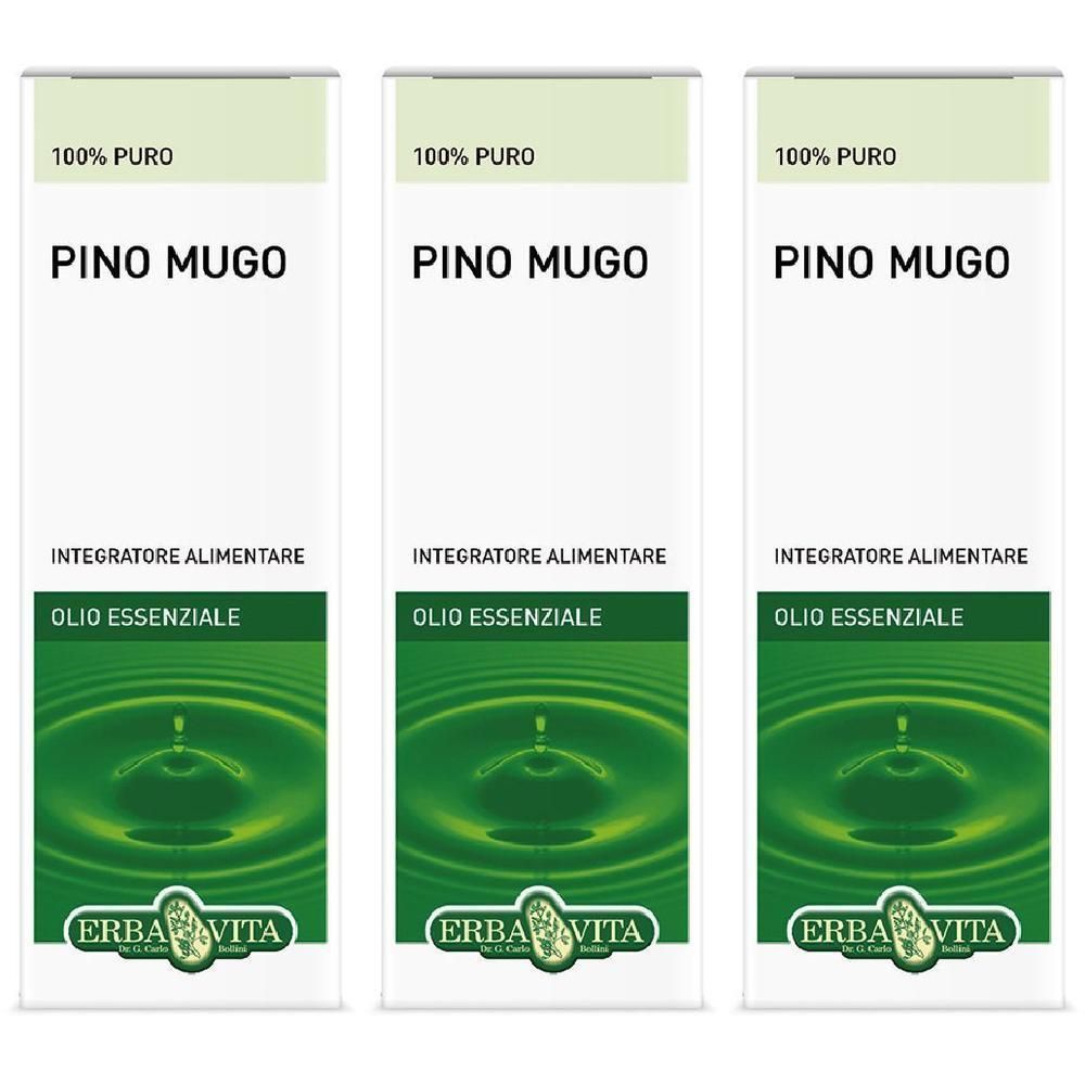 Tre confezioni di olio essenziale Pino Mugo. 100% puro, integratore alimentare.