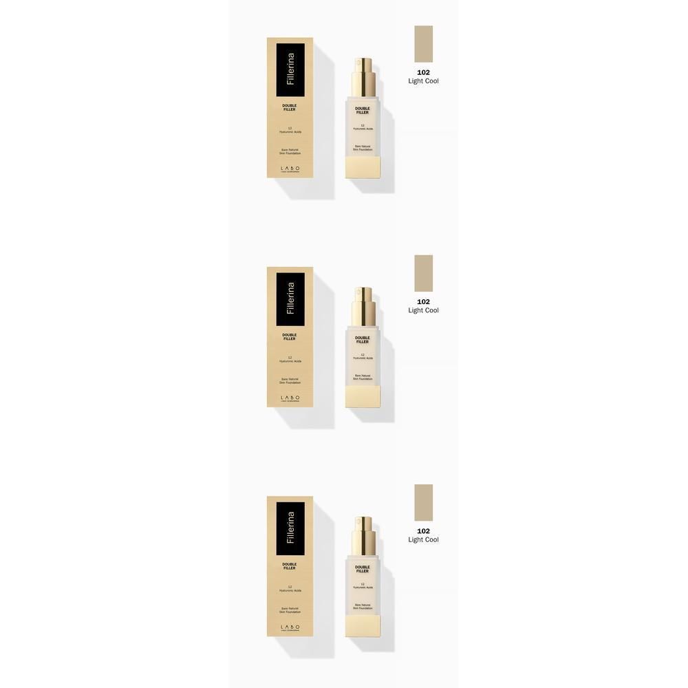 LABO Double Filler 12 Hyaluronic Acids Bare Natural Skin Fondotinta Colore 102 Light Cool