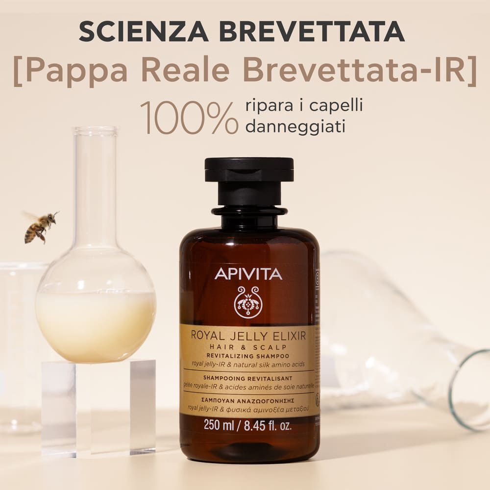 Apivita Royal Jelly Elixir Trattamento Shampoo Rivitalizzante per capelli fragili e secchi