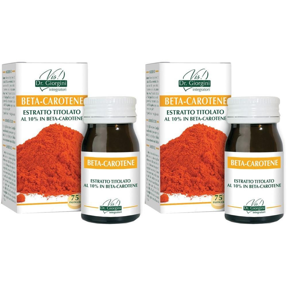 Due confezioni di Beta-Carotene Estratto Titolato Dr. Giorgini, 75 pastiglie.