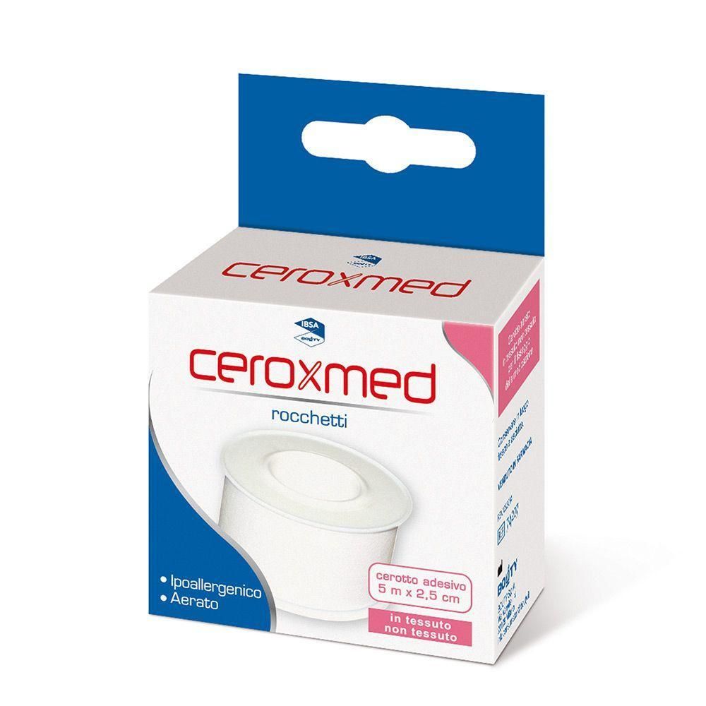 Confezione di cerotto adesivo in tessuto non tessuto, 5 m x 2,5 cm, ipoallergenico e aerato.