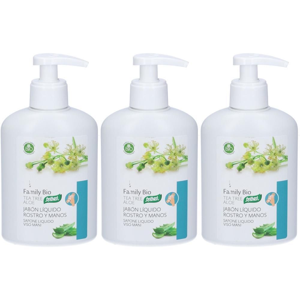 Santiveri Family Bio Tea Tree Aloe Sapone Liquido Viso Mani