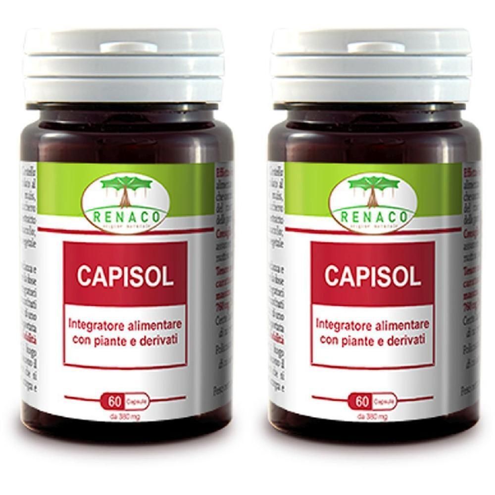 Due flaconi di integratore alimentare Capisol, ciascuno da 60 capsule.