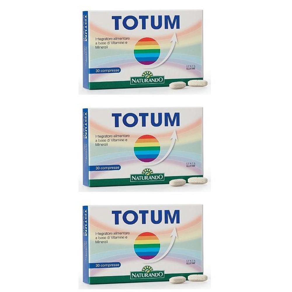 Totum 30 compresse confezione con simbolo arcobaleno e logo Naturando.