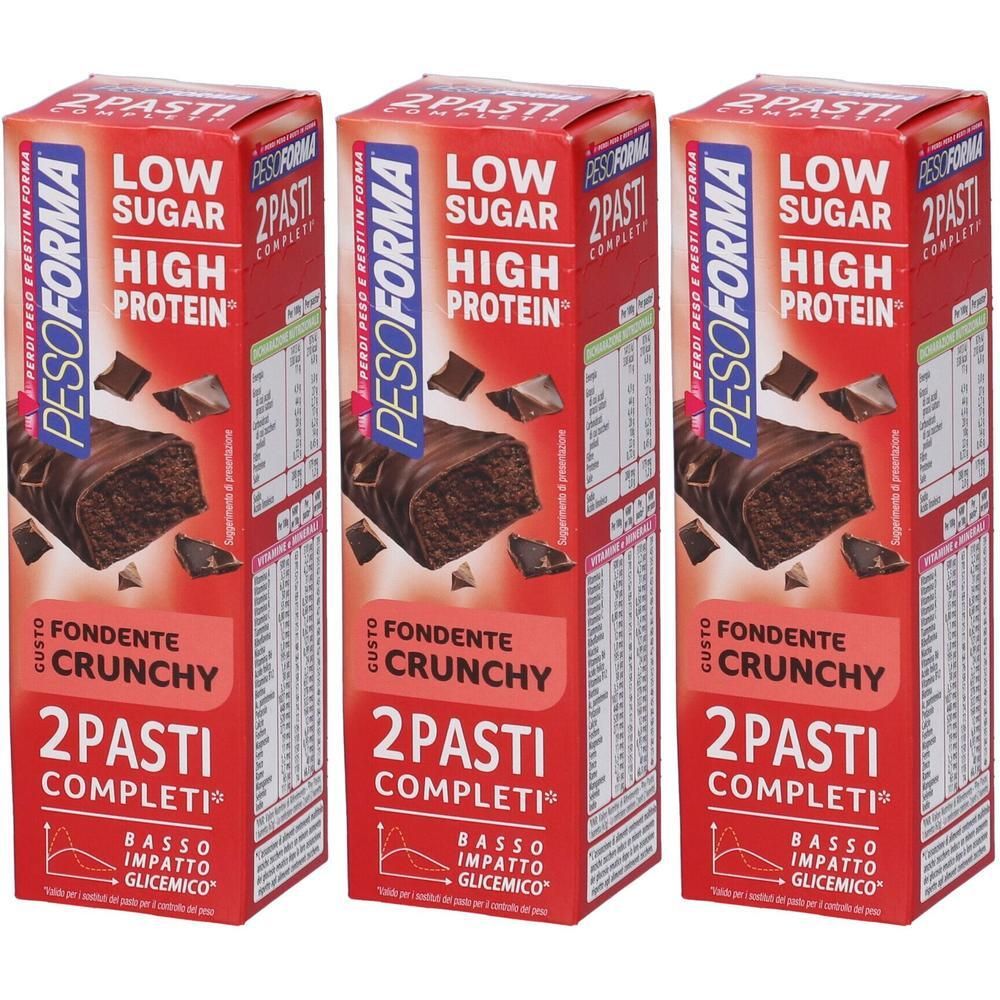 Pesoforma Barrette Pasti Low Sugar Fondente Crunchy