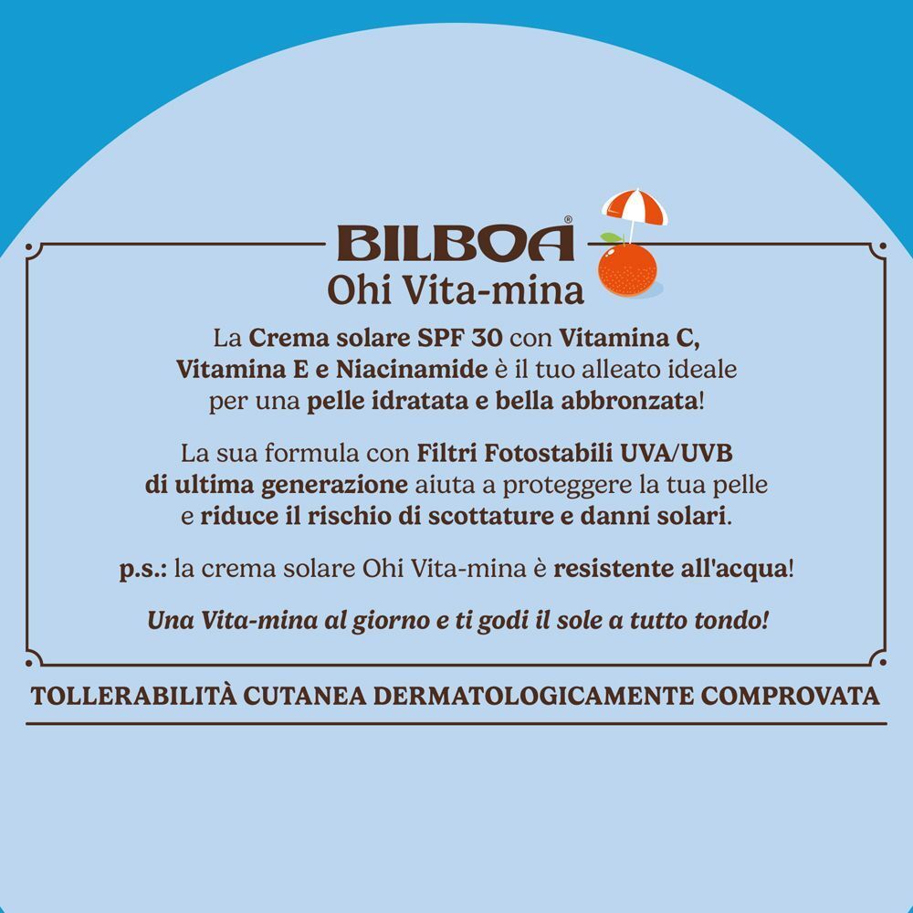 Informazioni sul prodotto Bilboa Ohi Vita-mina con Vitamina C, E e Niacinamide.
