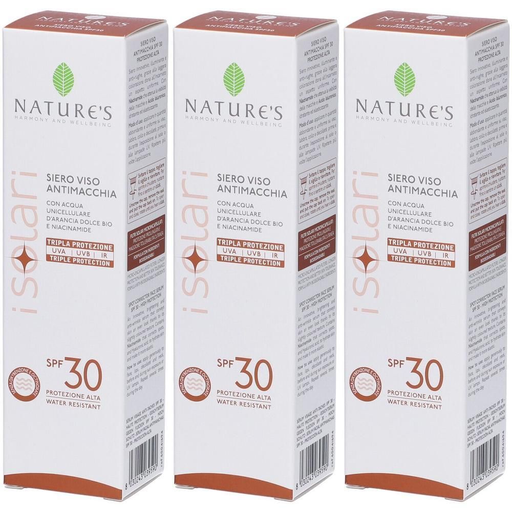Nature'S iSolari Siero Viso Antimacchia SPF30