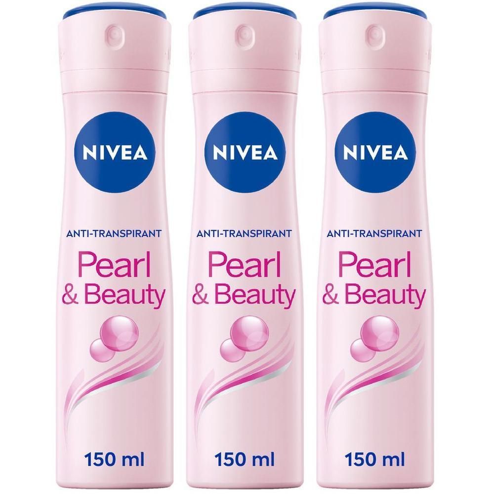 Nivea Pearl & Beauty Deodorante Spray 150ml, Deodorante donna antitraspirante per una pelle luminosa