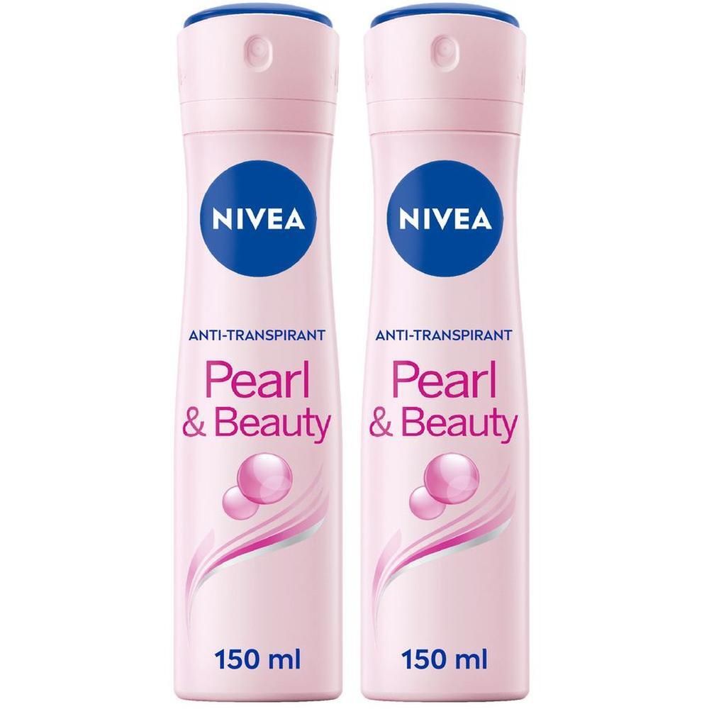 Nivea Pearl & Beauty Deodorante Spray 150ml, Deodorante donna antitraspirante per una pelle luminosa