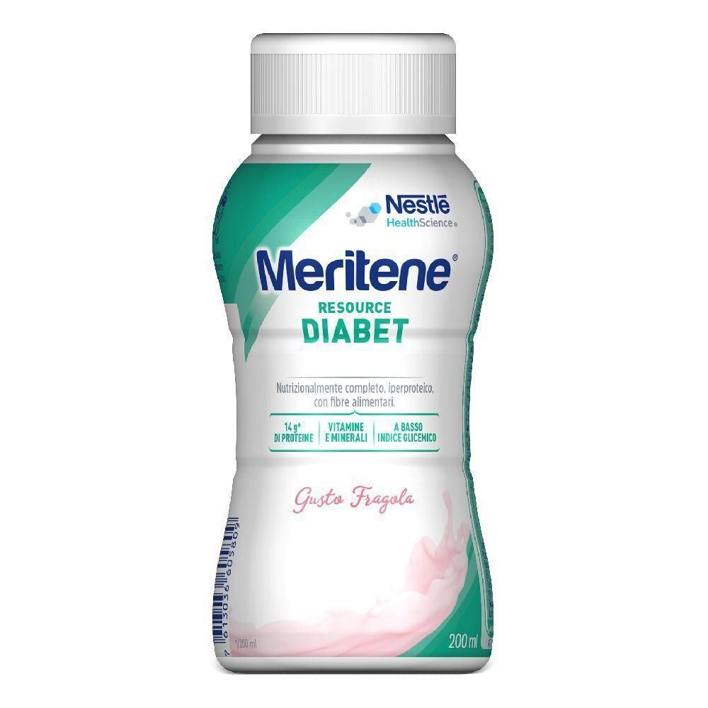 Nestle® MERITENE DIABET Fragola Bevanda a basso indice glicemico con Fibra 100% solubile