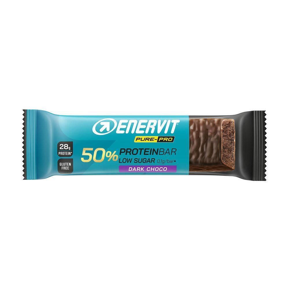 Barretta proteica ENERVIT, 50% Proteine, Low Sugar, Senza Glutine, Dark Choco.