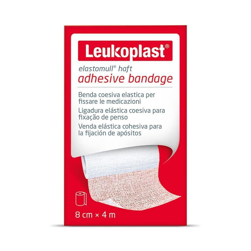 Benda coesiva elastica Leukoplast Elastomull Haft, 8 cm x 4 m, bianca.