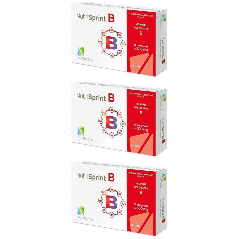 Tre confezioni di Nutrisprint B, integratore alimentare vitamine del gruppo B, 500 mg.